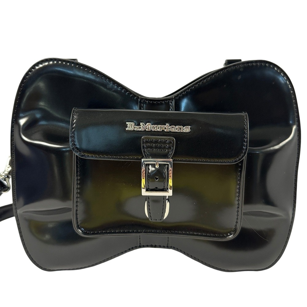 Dr. Martens Black Kiev Leather Bow Bag Crossbody Backpack 2-Way Purse